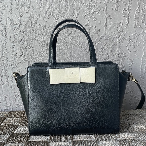 Kate Spade Black Satchel with Cream Bow - Picture 1 of 7